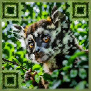 Portrait lémurien fusionné avecQRCode Zoo, Qr artistique - DsProd